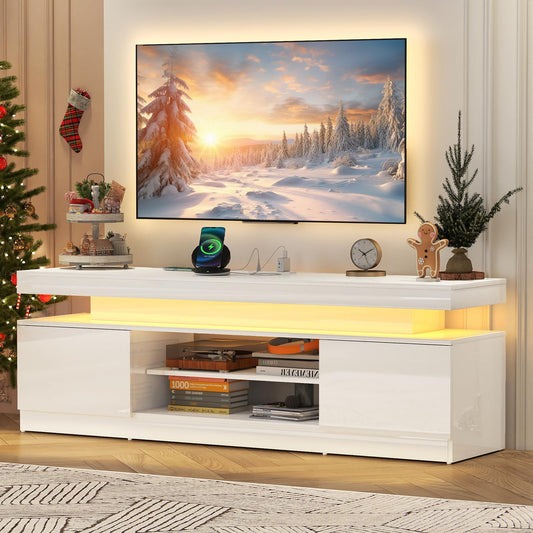 Verano Garden 63" High Gloss TV Stand, Entertainment Center, Media Console
